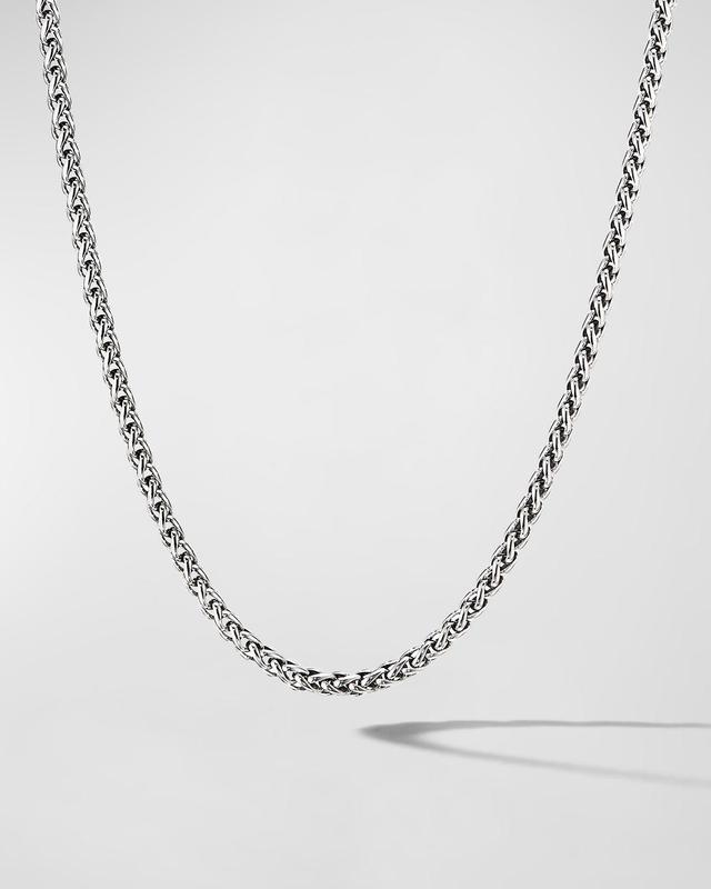 Mens Sterling Silver Wheat Chain Necklace Product Image