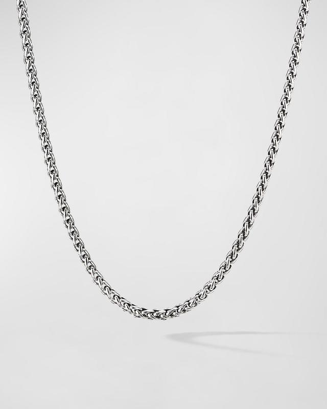 4mm Mens Wheat Chain Necklace in Silver Product Image