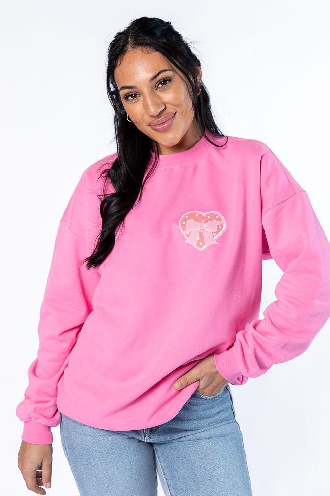 You're The Sweetest Thing Pink Oversized Graphic Sweatshirt SALE Product Image