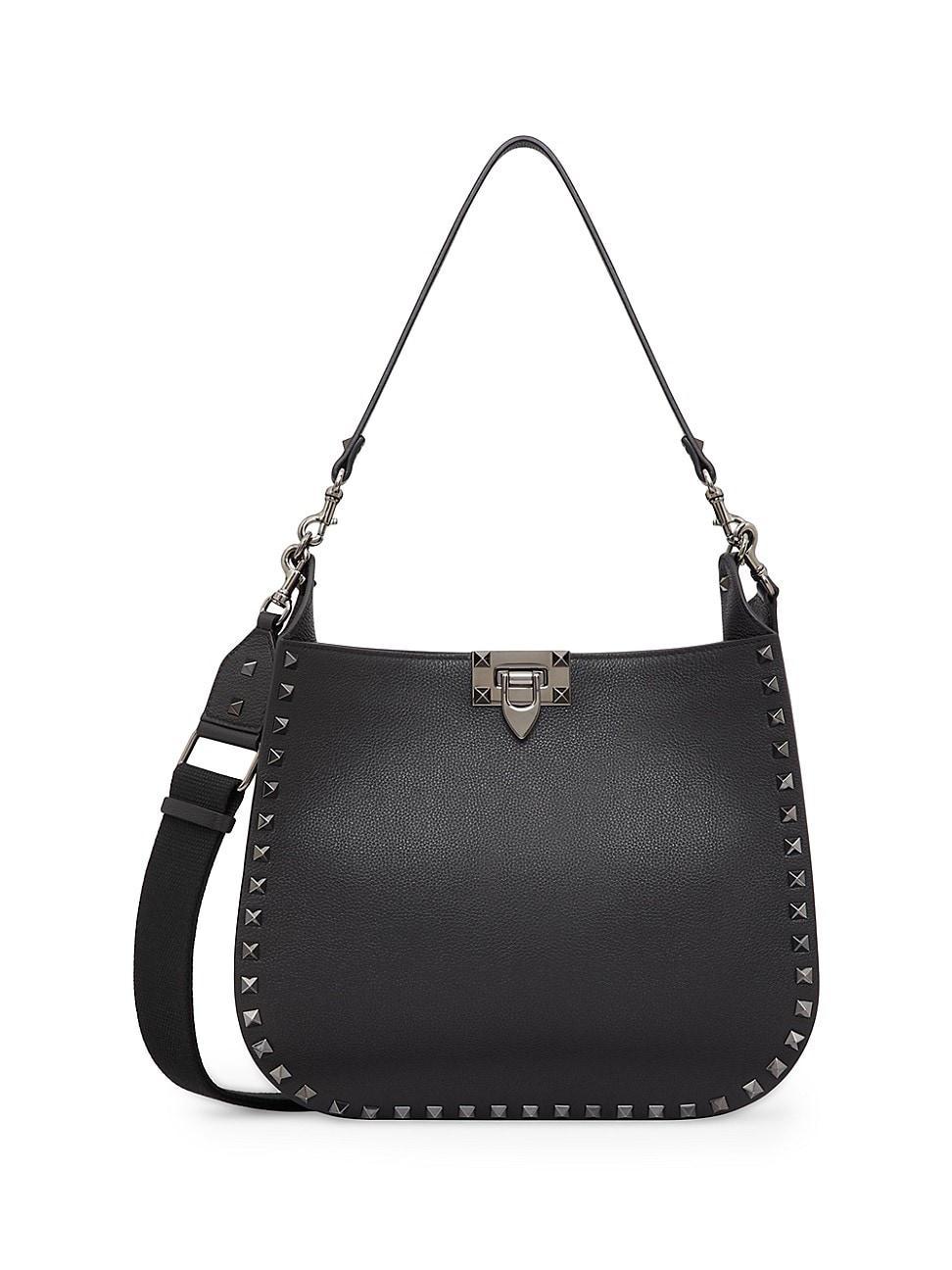 Womens Rockstud Grainy Calfskin Shoulder Bag Product Image