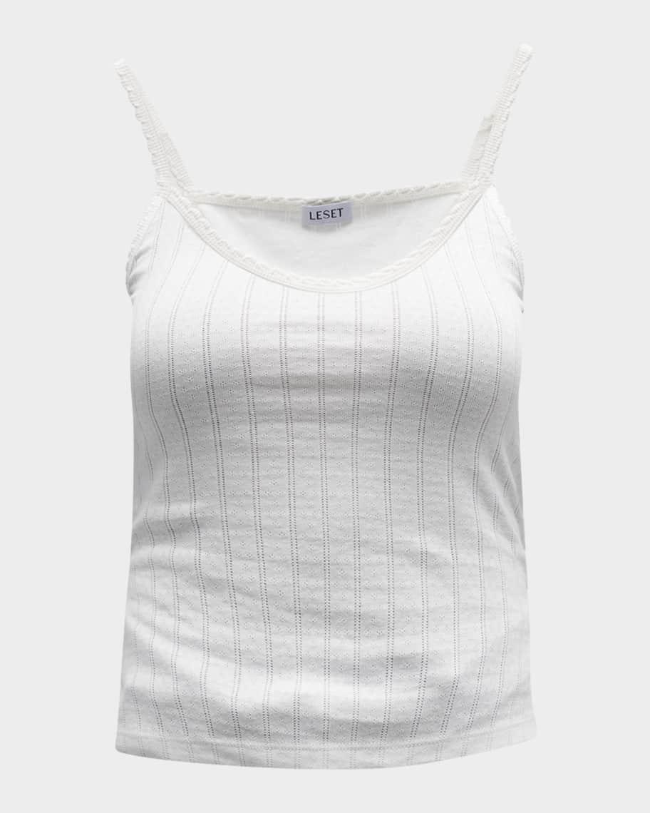 Cotton Pointelle Scalloped Tank Top Product Image