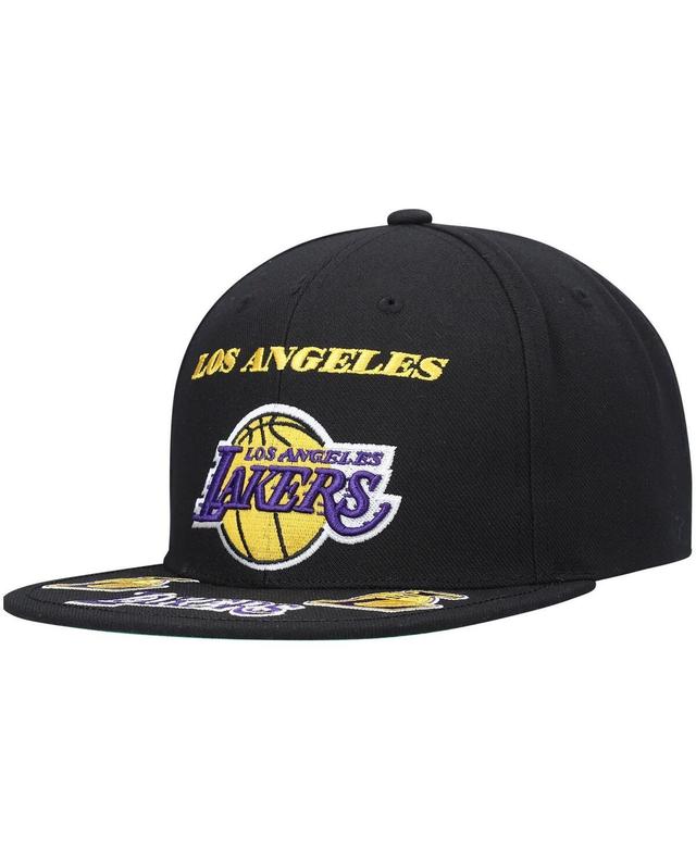 Mens Mitchell & Ness Black Los Angeles Lakers Front Loaded Snapback Hat Product Image