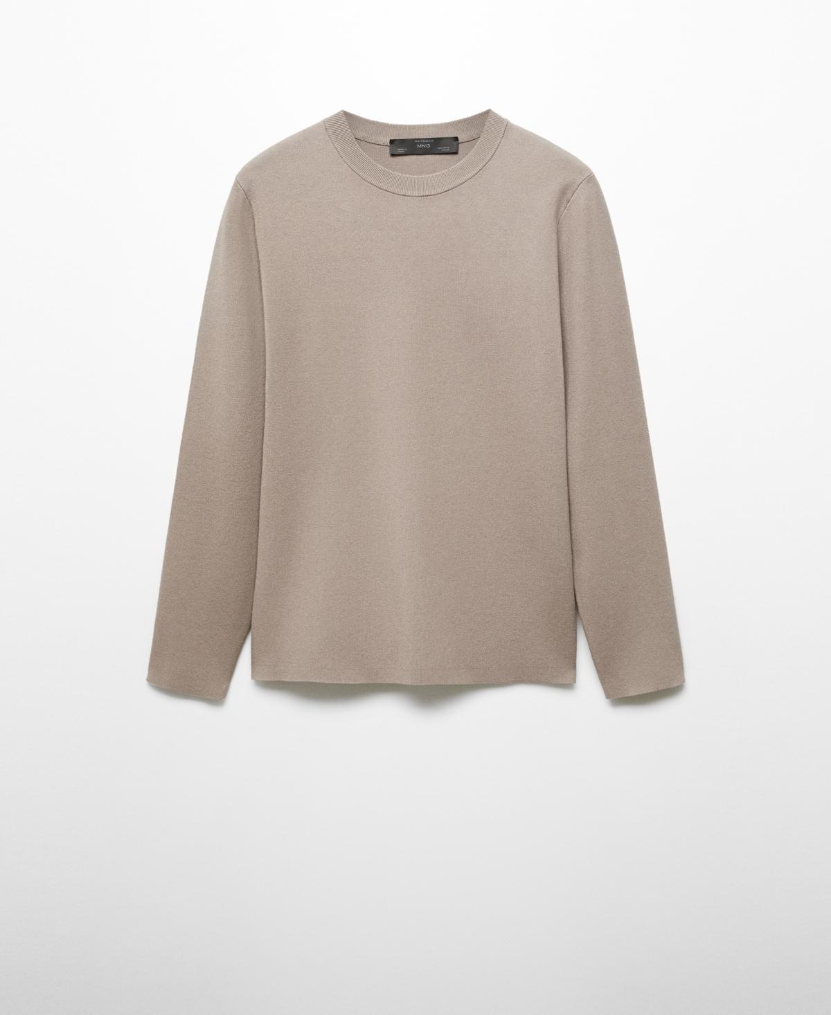 MANGO MAN - Thermoregulating fine-knit sweater mink greyMen Product Image