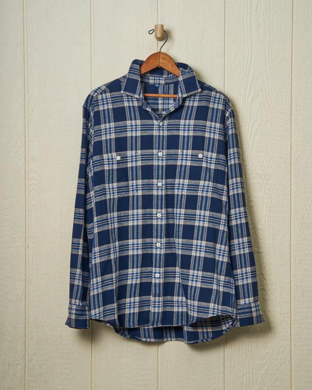 Flannel Chore Shirt in Weathered Navy Plaid Product Image