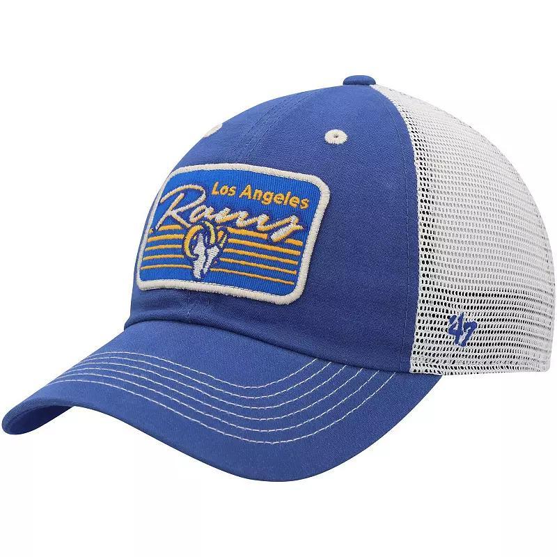 Mens 47 Royal/Natural Los Angeles Rams  Five Point Trucker Clean Up Adjustable Hat Product Image