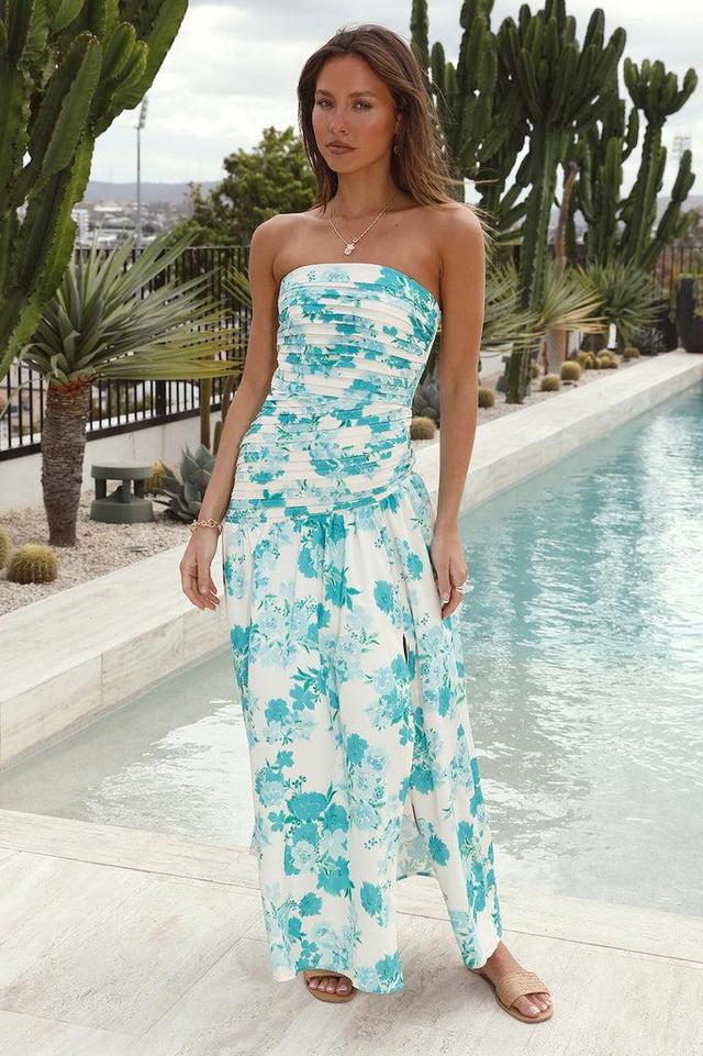 All About You Strapless Maxi Dress Blue Product Image