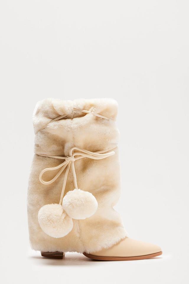 Norway Faux Fur Booties - Cream Product Image