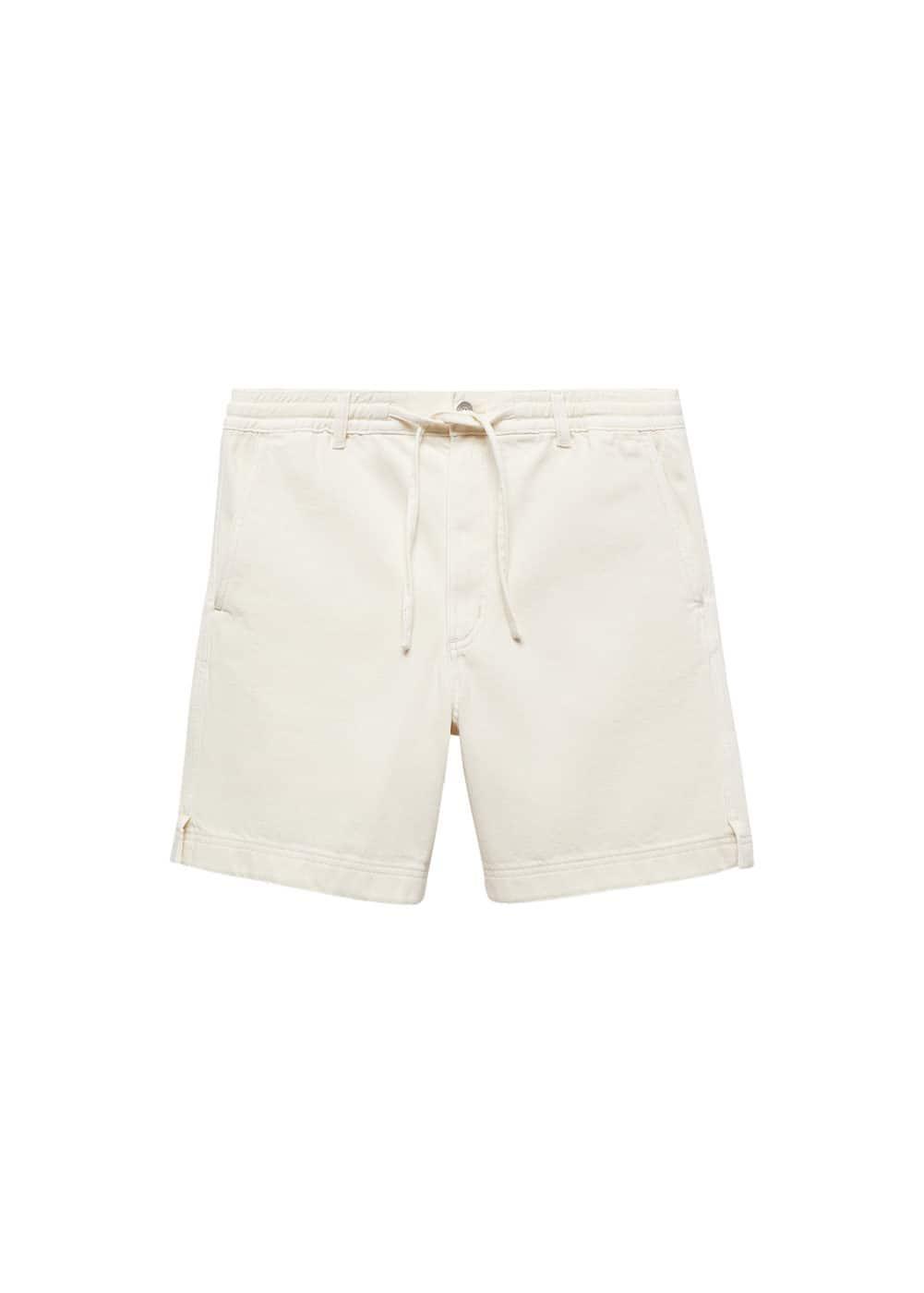 MANGO MAN - 100% cotton drawstring Bermuda shorts off whiteMen Product Image