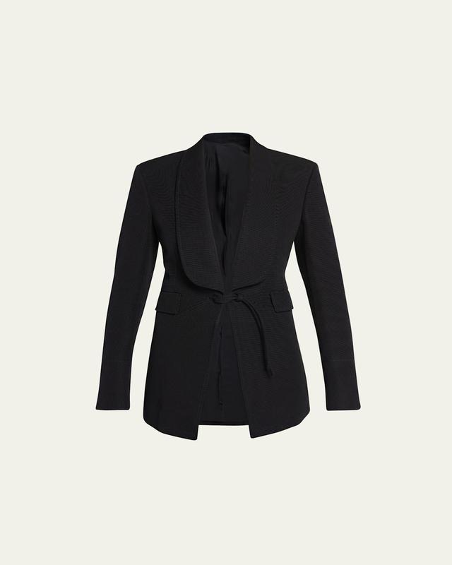 Shawl-Collar Cotton Ottoman Jacket Product Image