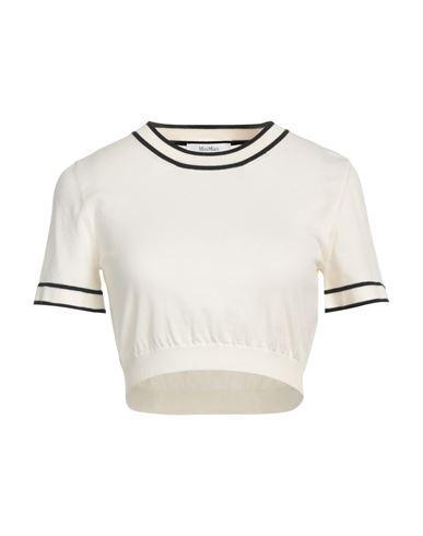 MAX MARA Usico Cotton-blend Crop Top In White Product Image