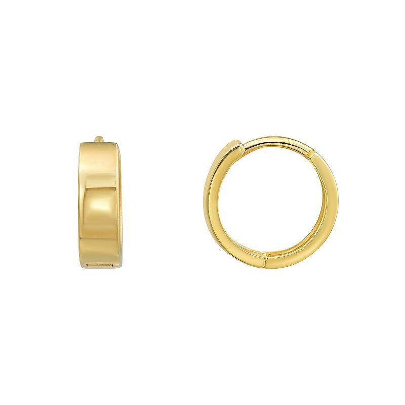 18k Gold Huggie Hoop Earrings, Womens Product Image