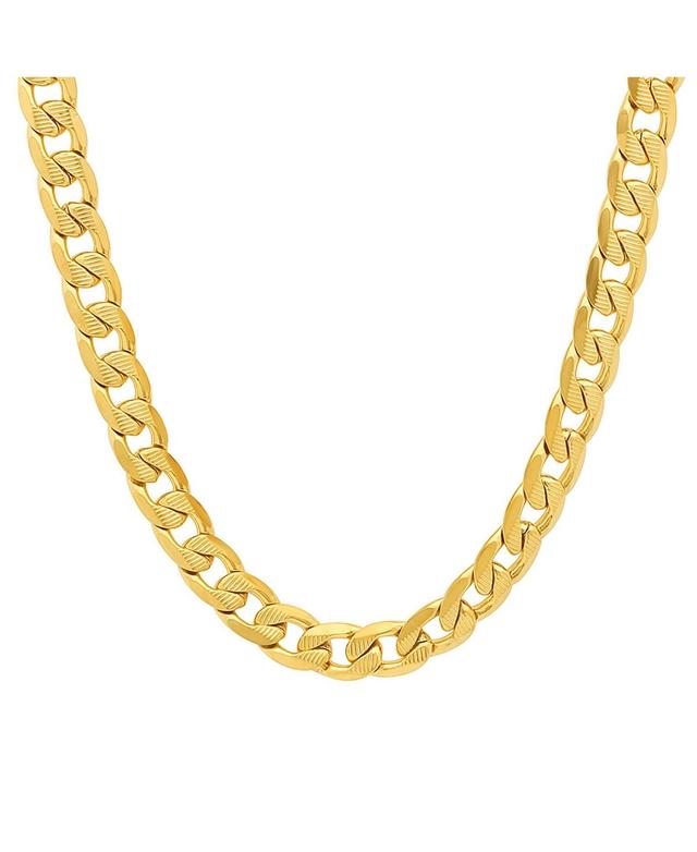 Steeltime Mens 18k gold Plated Stainless Steel Accented 10mm Figaro Chain 24 Necklaces Product Image