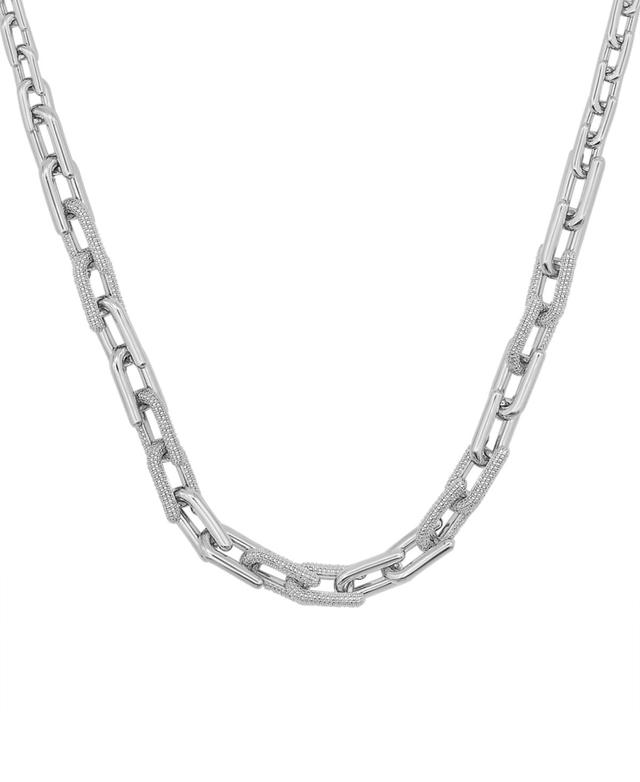 Mens Diamond Link 20 Chain Necklace (1 ct. t.w.) Sterling Silver Product Image