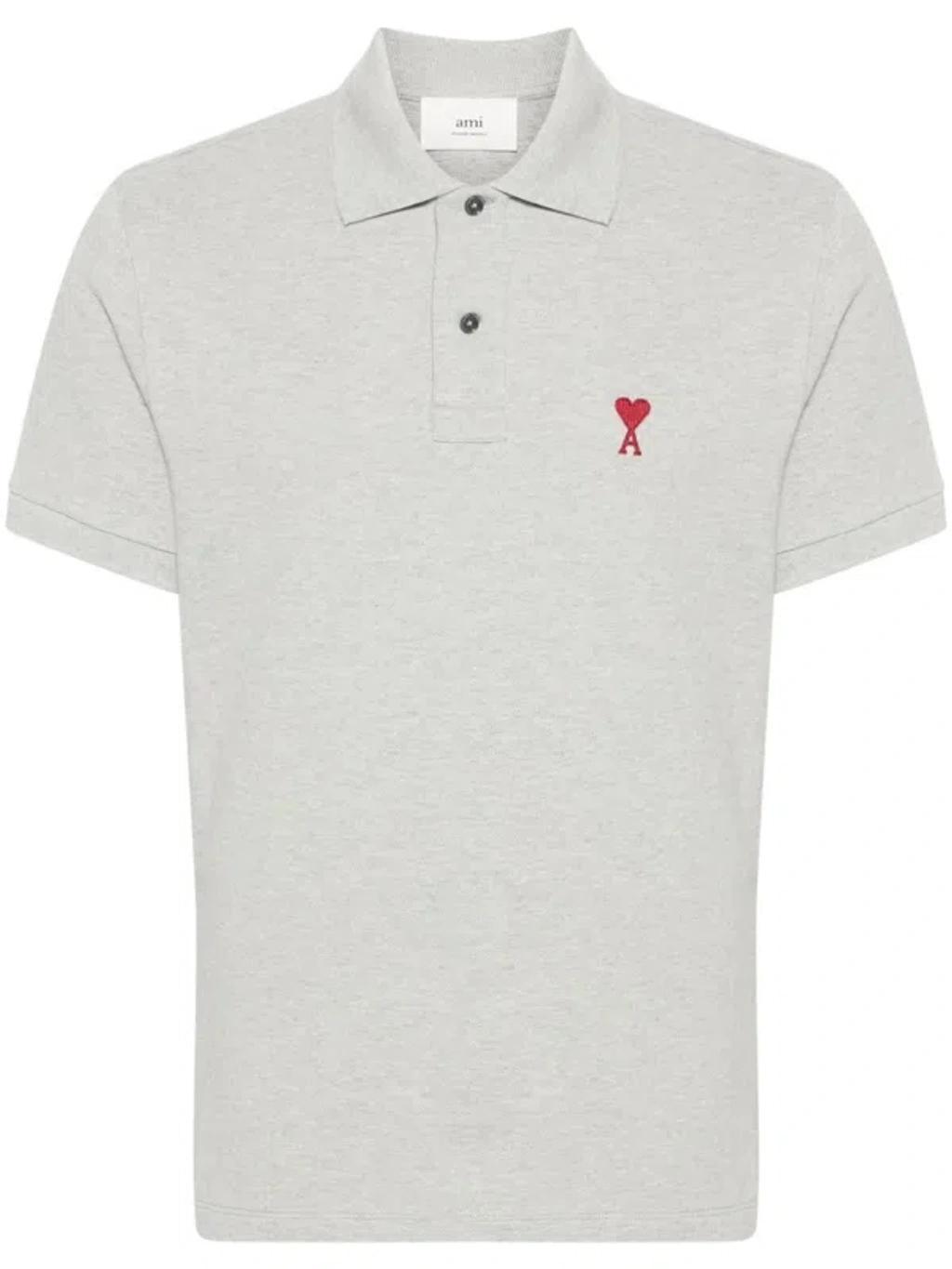 Ami Paris T-shirts And Polos In 0951 Heather Ash Grey Product Image