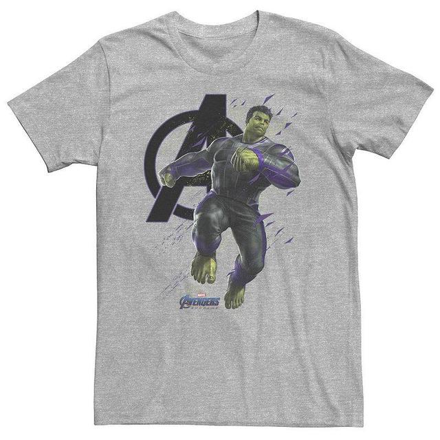 Big & Tall Marvel Avengers Endgame Hulk Logo Tee, Mens Athletic Grey Product Image