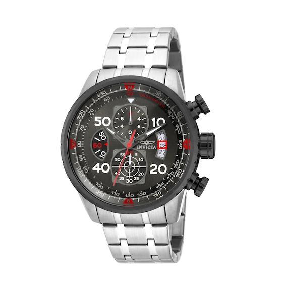 Men's Invicta Aviator Chronograph Watch with Gunmetal Grey Dial (Model: 17204) Product Image