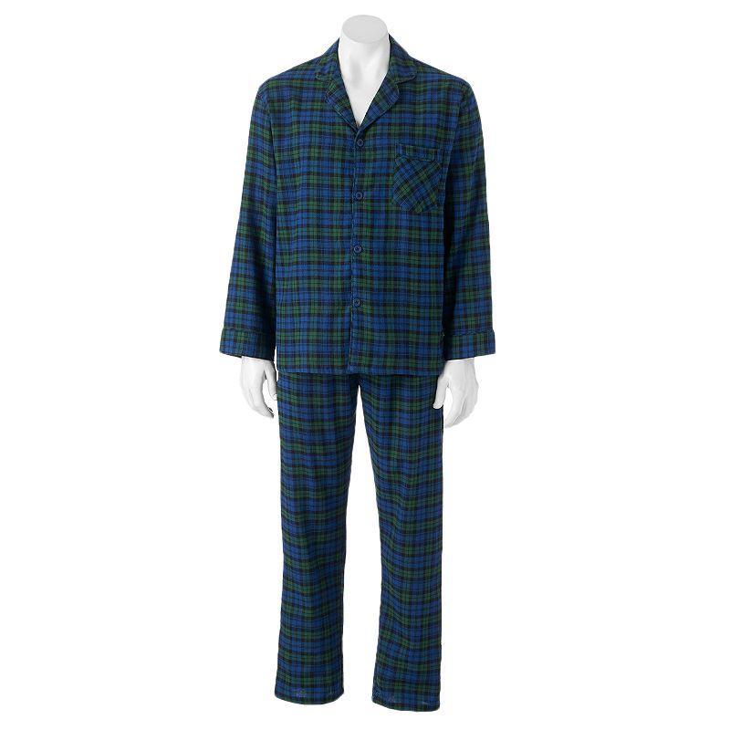 Big & Tall Hanes Plaid Flannel Pajama Set, Mens Product Image