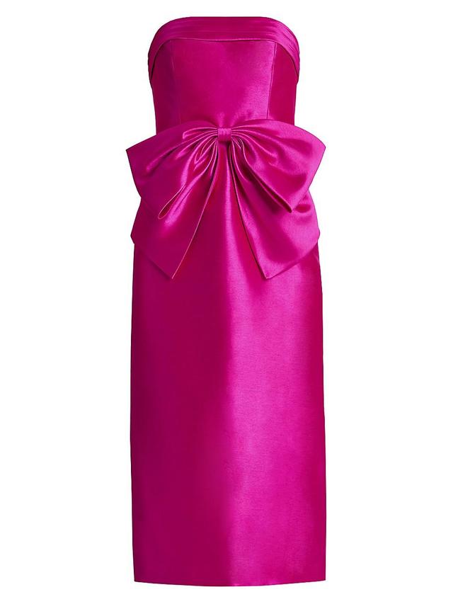 Zac Posen Bow Accented Strapless Midi Dress Product Image