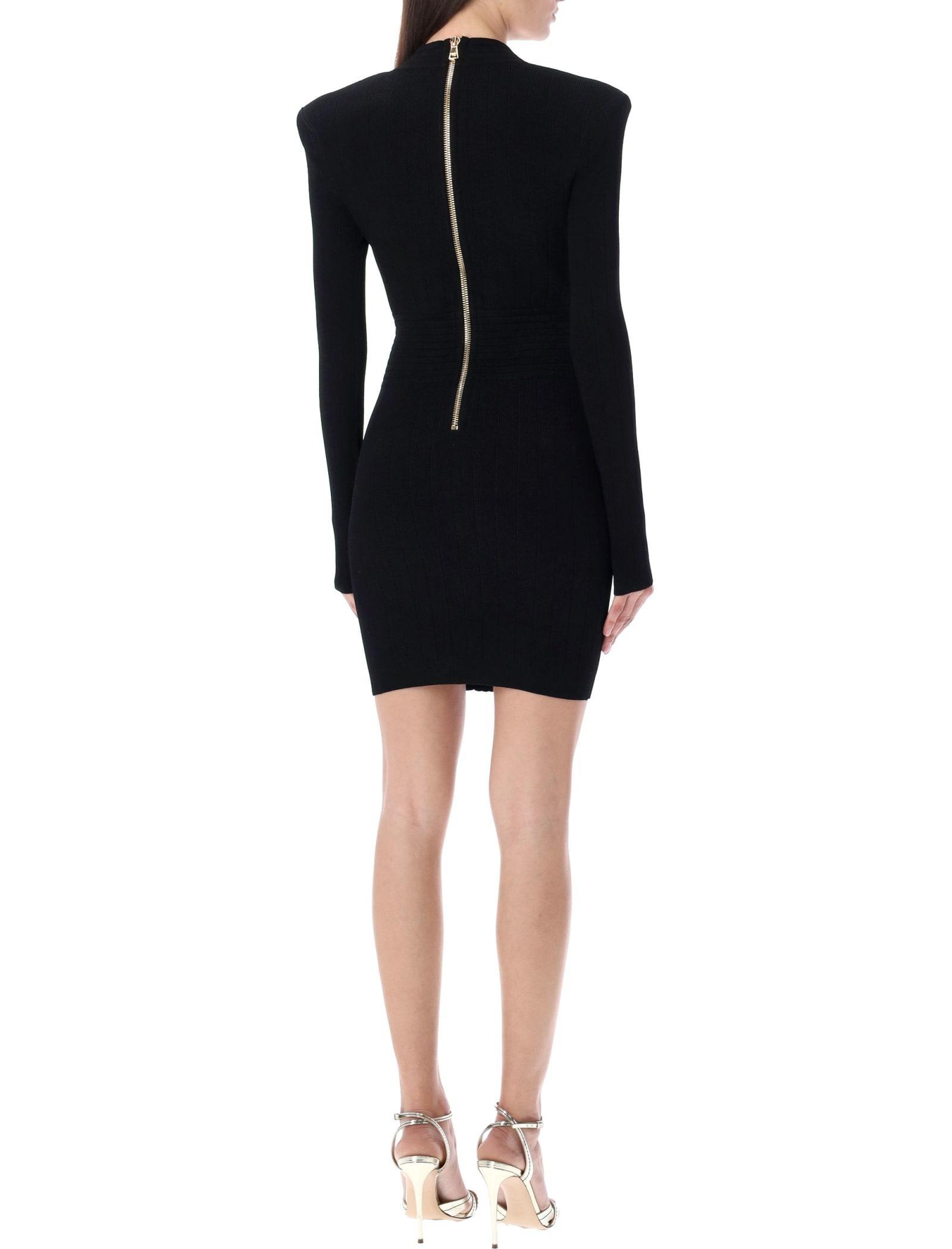 Knitted Dress With Buttons In Black Product Image