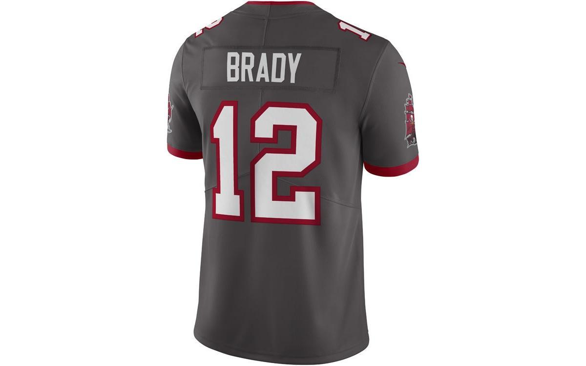 Mens Nike Tom Brady Pewter Tampa Bay Buccaneers Alternate Vapor Limited Jersey Product Image