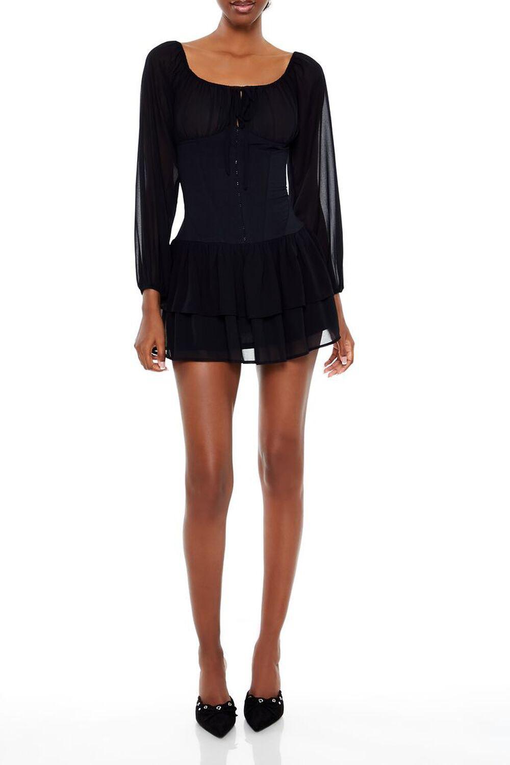 Layered Chiffon Corset Mini Dress | Forever 21 Product Image