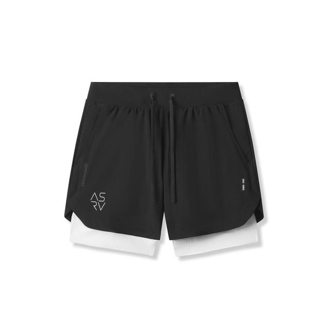 0865. Tetra-Lite™ 5" Liner Short - Black "Cyber"/White Product Image