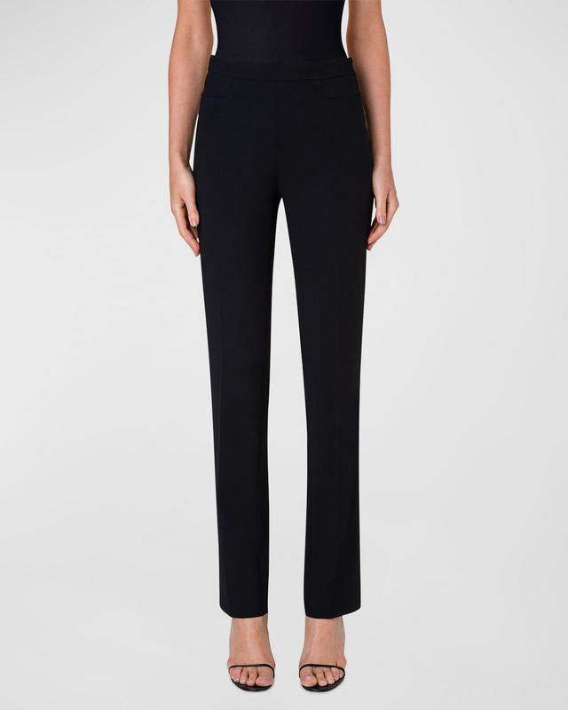 Akris punto Francoise Wool Straight Leg Pants Product Image