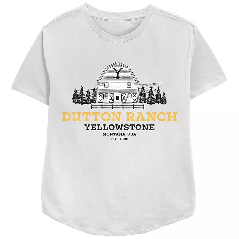 Womens Yellowstone Dutton Ranch Barn Relaxed Fit Graphic Tee, Girls Product Image