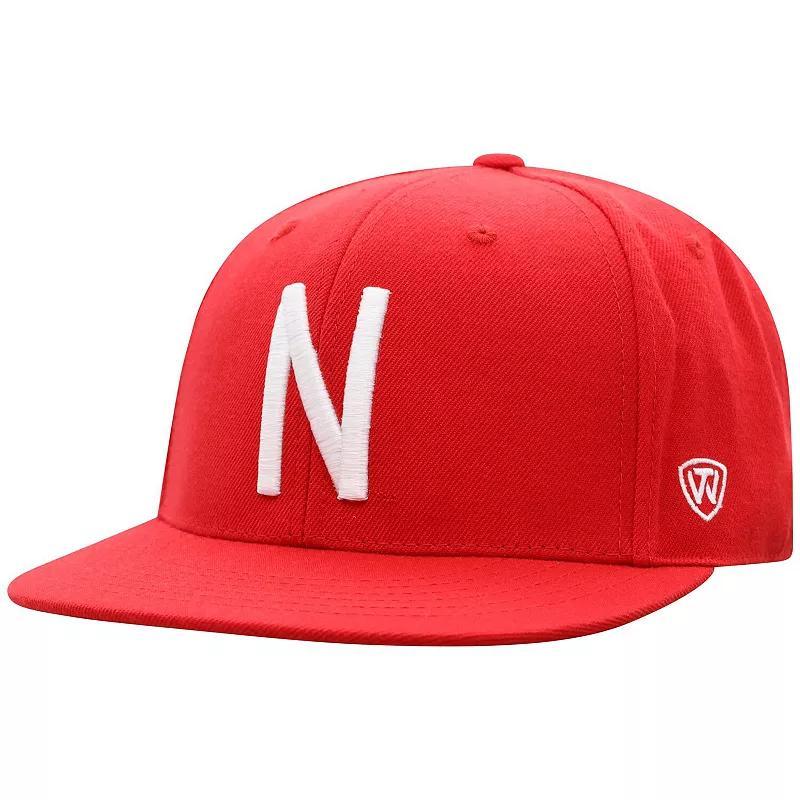 Mens Top of the World Scarlet Nebraska Huskers Team Color Fitted Hat Product Image