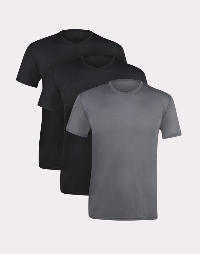 Hanes Premium Mens X-Temp Mesh Short Sleeve Crewneck T-Shirt 3pk - Black Product Image