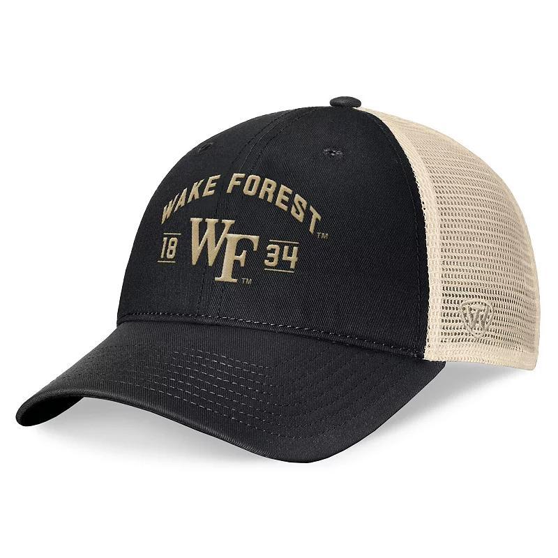 Mens Top of the World Black Wake Forest Demon Deacons Heritage Waylon Trucker Adjustable Hat Product Image