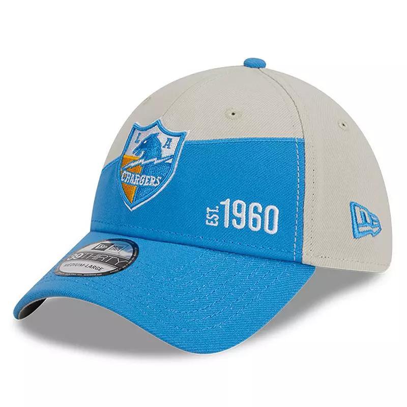 Mens New Era Cream/Powder Blue Los Angeles Chargers 2023 Sideline Historic 39THIRTY Flex Hat Product Image