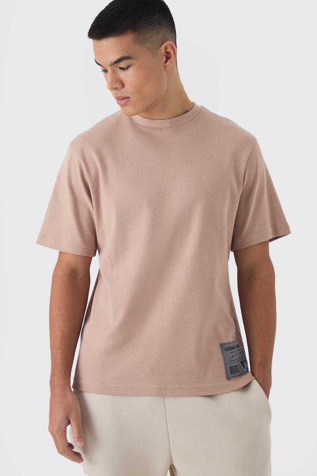 Interlock Embroidered Tab T-shirt | boohooMAN USA Product Image