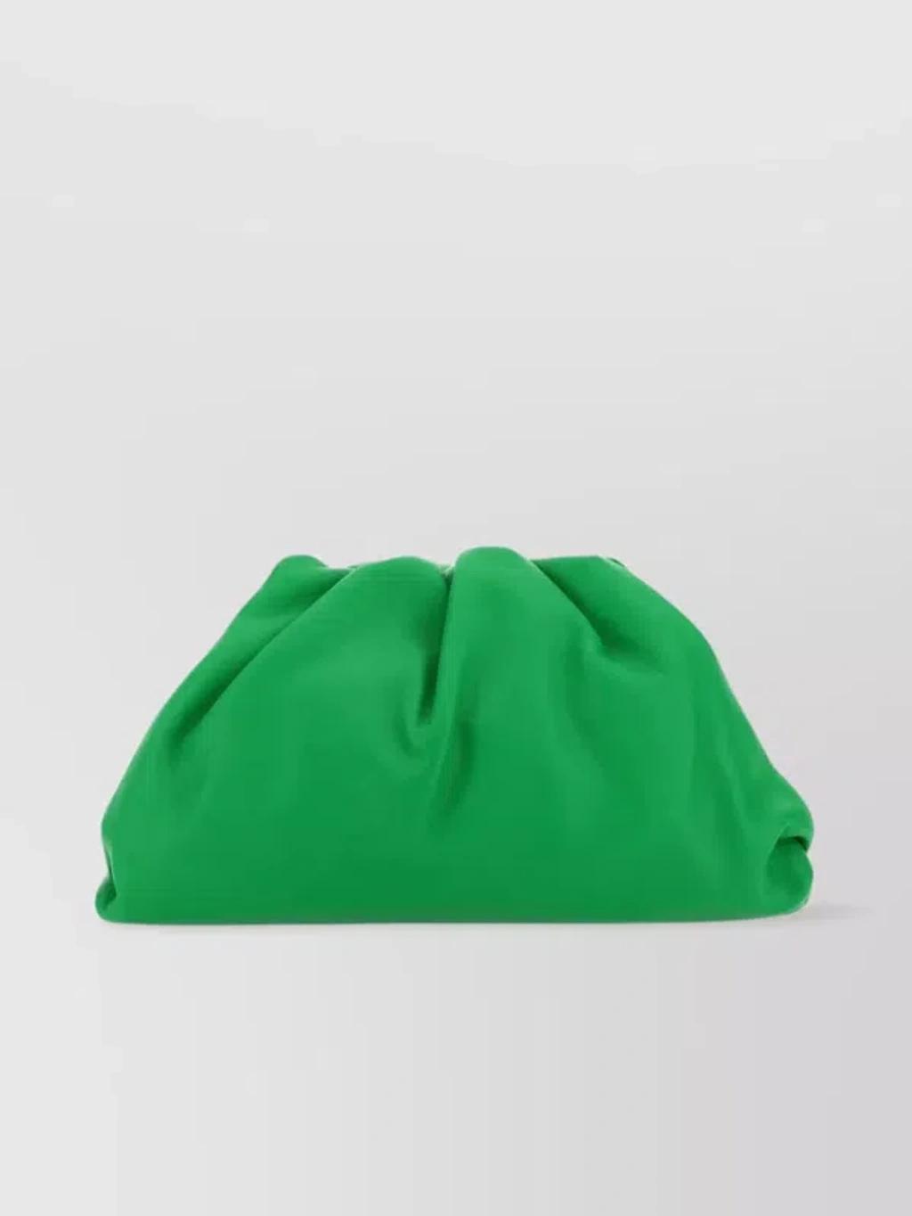 Teen Pouch Clutch In Luxe Nappa Leather In Green Product Image