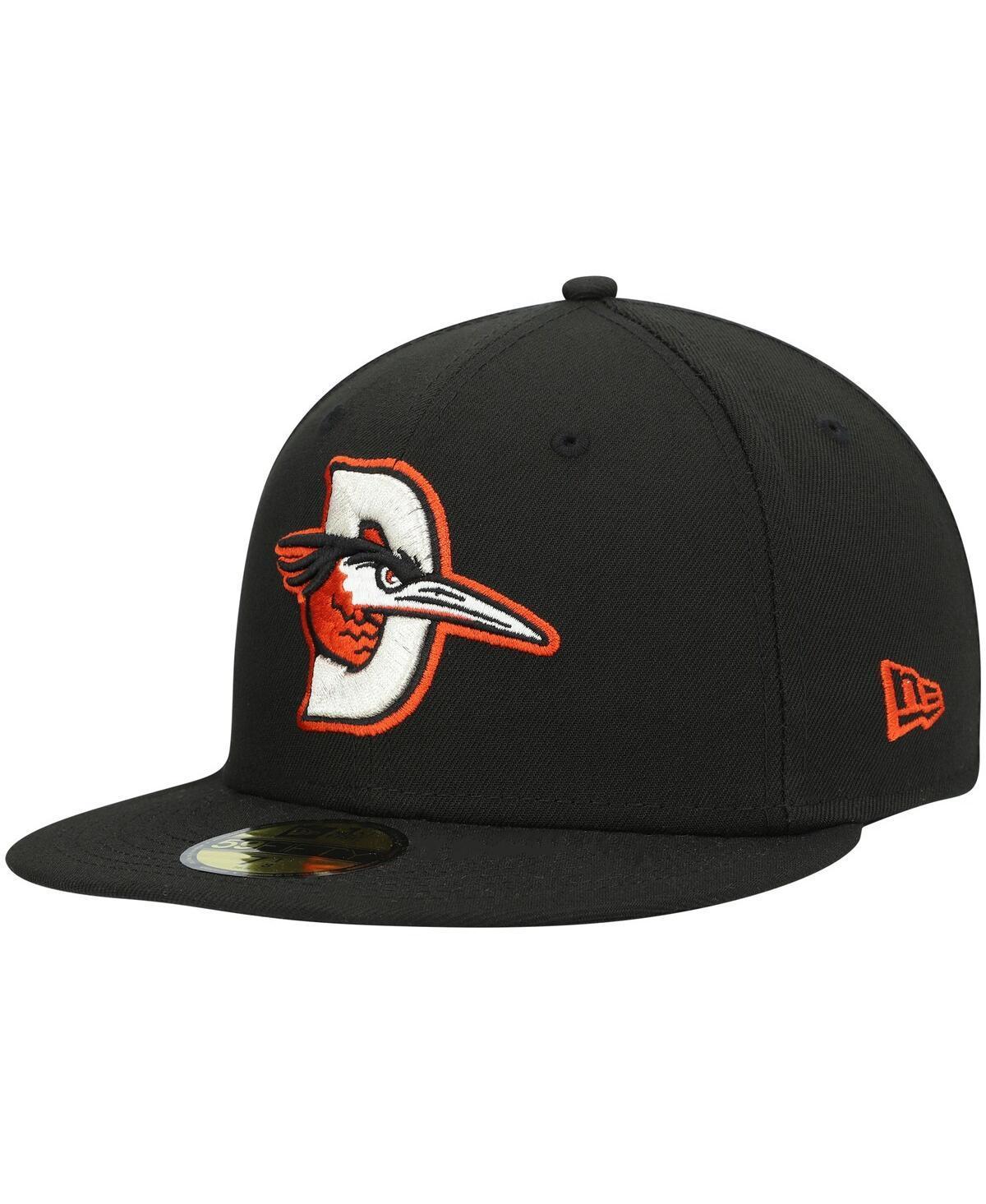 Mens New Era Black Delmarva Shorebirds Authentic Collection Road 59FIFTY Fitted Hat Product Image