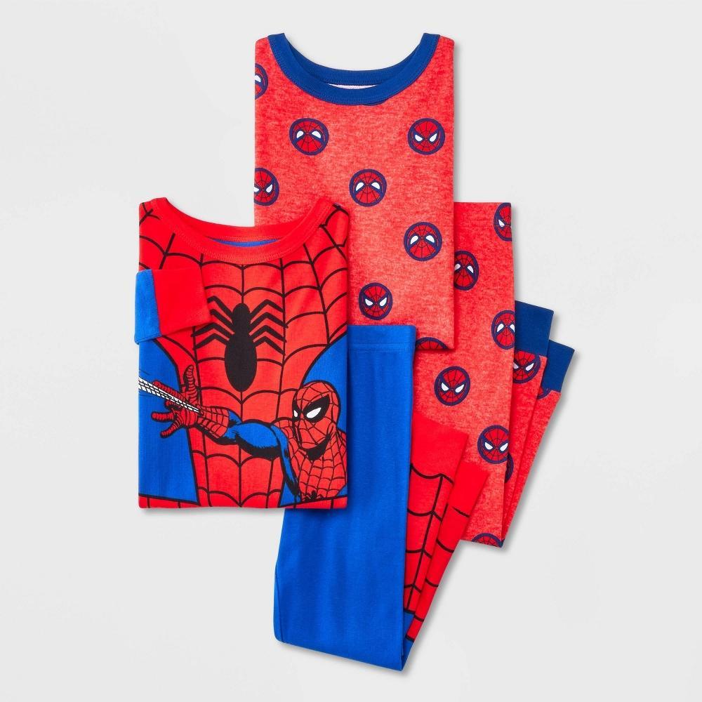 Toddler Boys' 4pc Snug Fit Marvel Spider-Man Cotton Pajama Set - Blue 5T Product Image