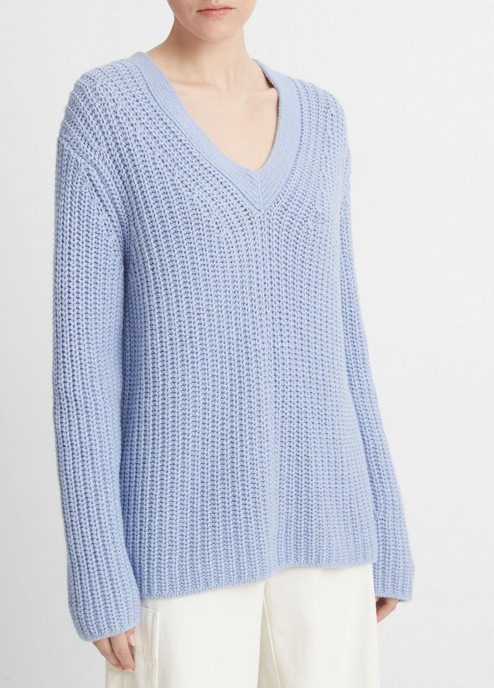 Shaker Stitch V-Neck Sweater Product Image