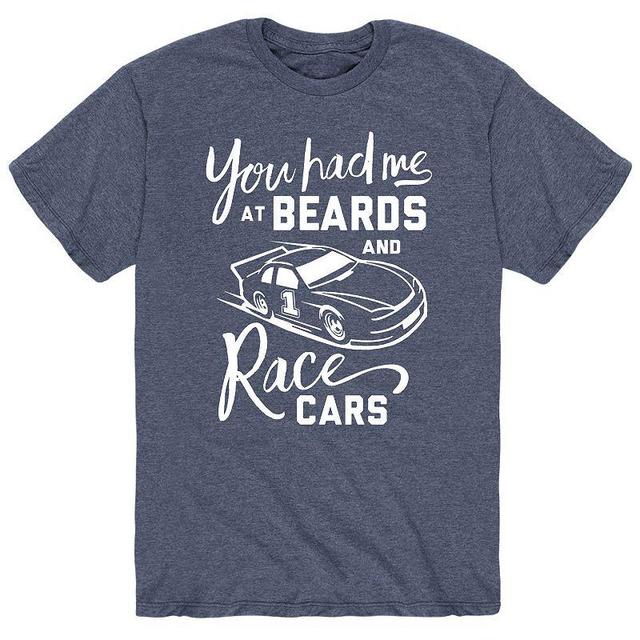 Mens You Had Me Beards Racecars Tee Med Blue Product Image