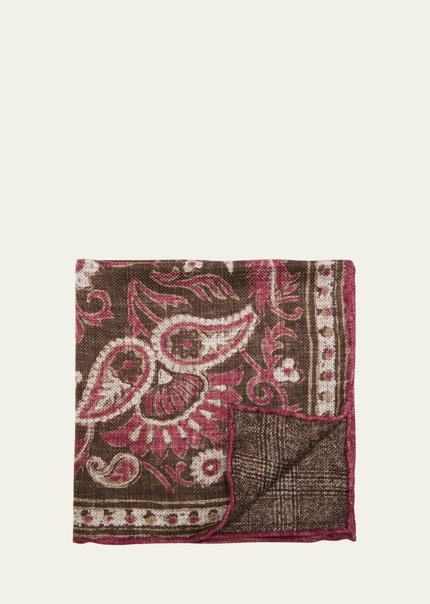 Mens Linen-Silk Double-Faced Pocket Square Product Image