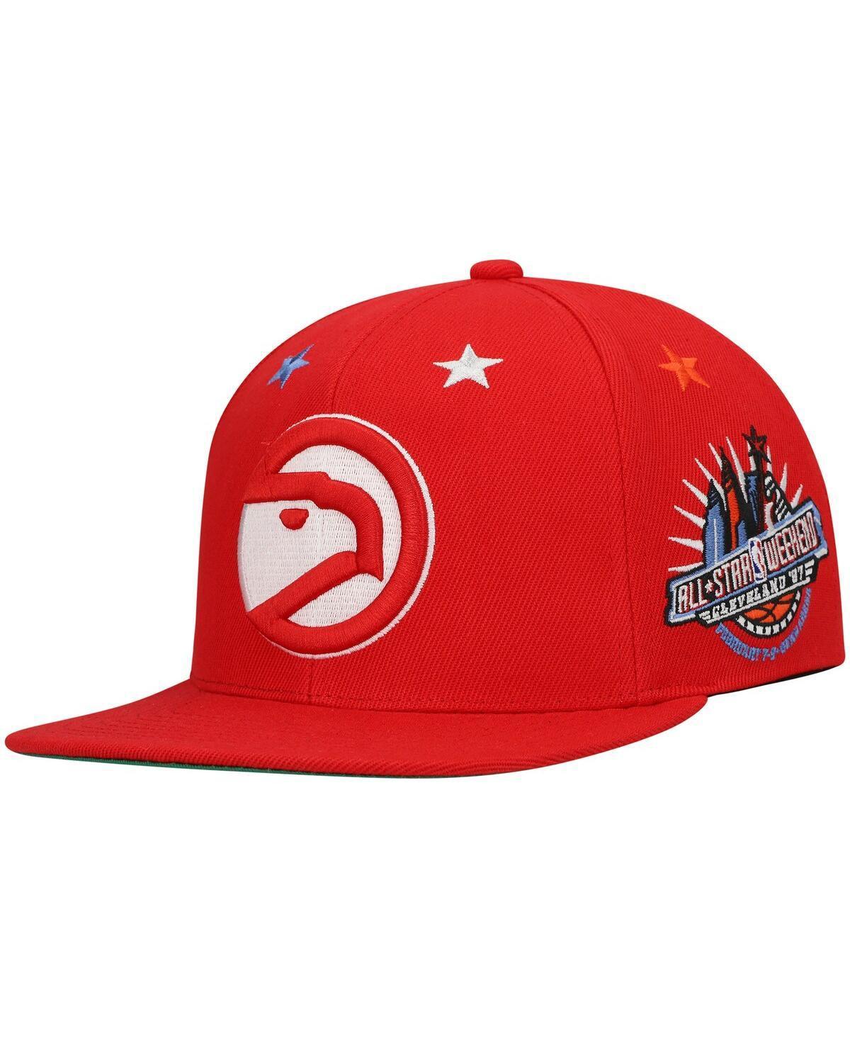 Mens Mitchell & Ness Red Atlanta Hawks Hardwood Classics 1997 Nba All-Star Weekend Top Star Snapback Hat Product Image