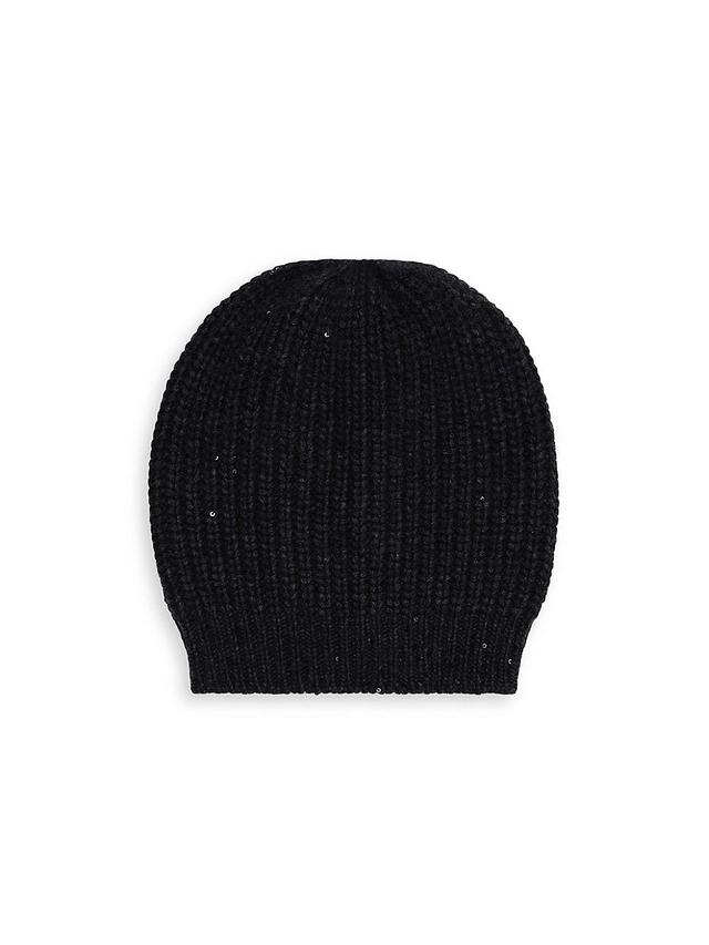 Womens Cashmere And Silk Diamond Yarn Beanie Product Image