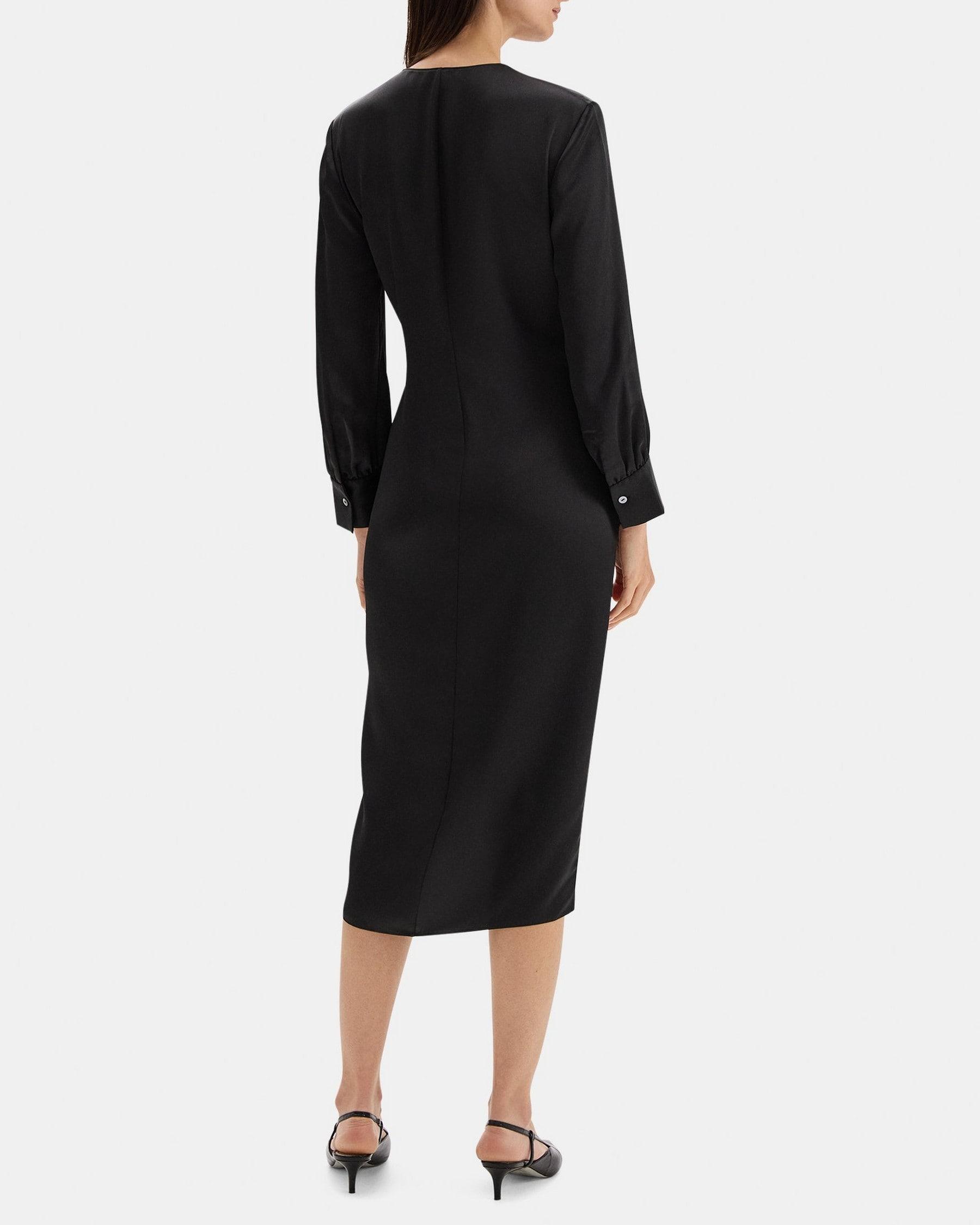 Twist Midi Dress in Silky Poly Product Image