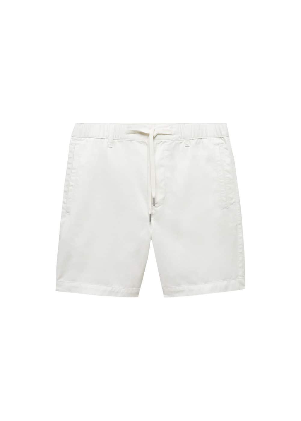 MANGO MAN - 100% cotton drawstring Bermuda shorts off whiteMen Product Image