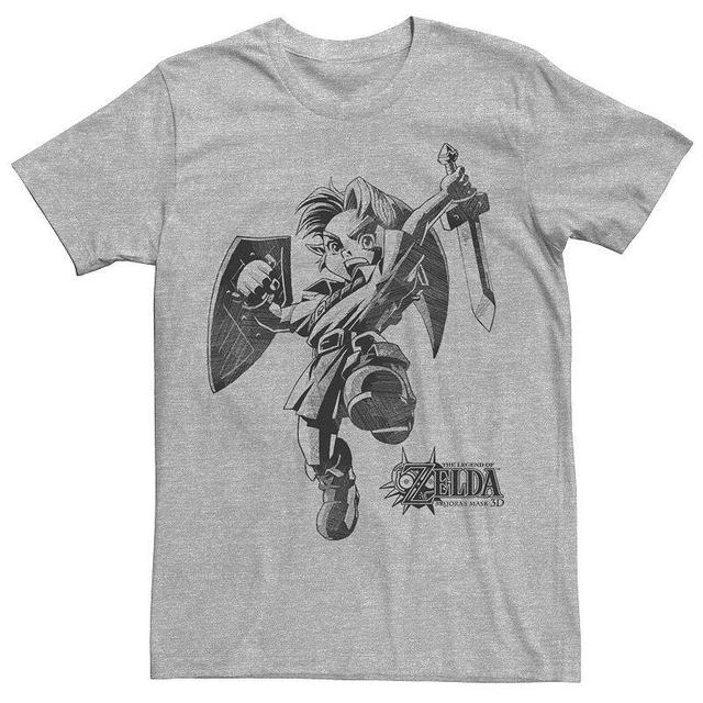 Mens Nintendo Linker Line Graphic Tee Athletic Grey Product Image