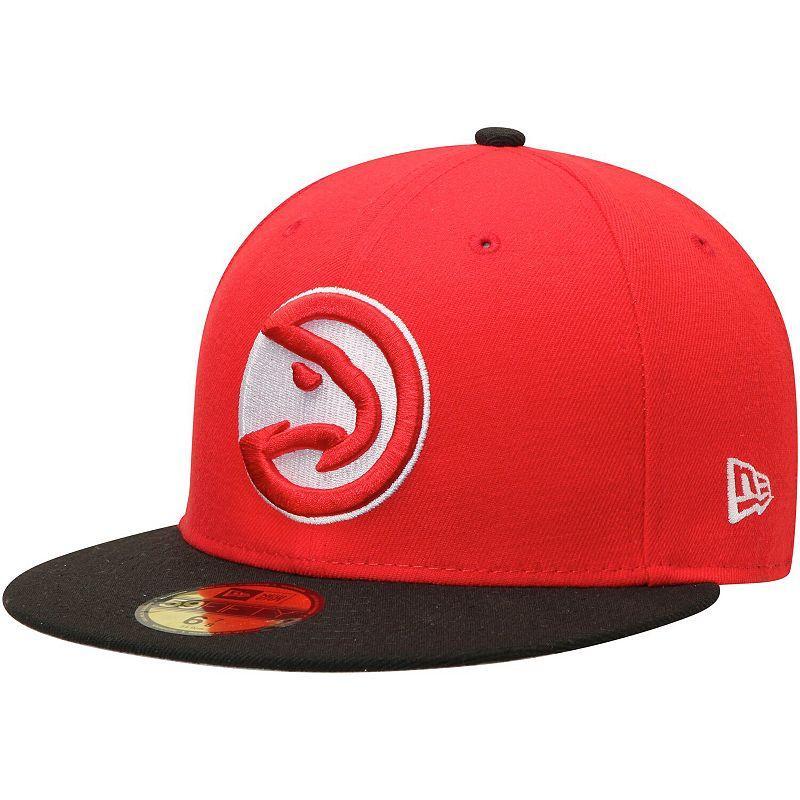 Mens New Era Red/Black Atlanta Hawks Official Team Color 2Tone 59FIFTY Fitted Hat Product Image