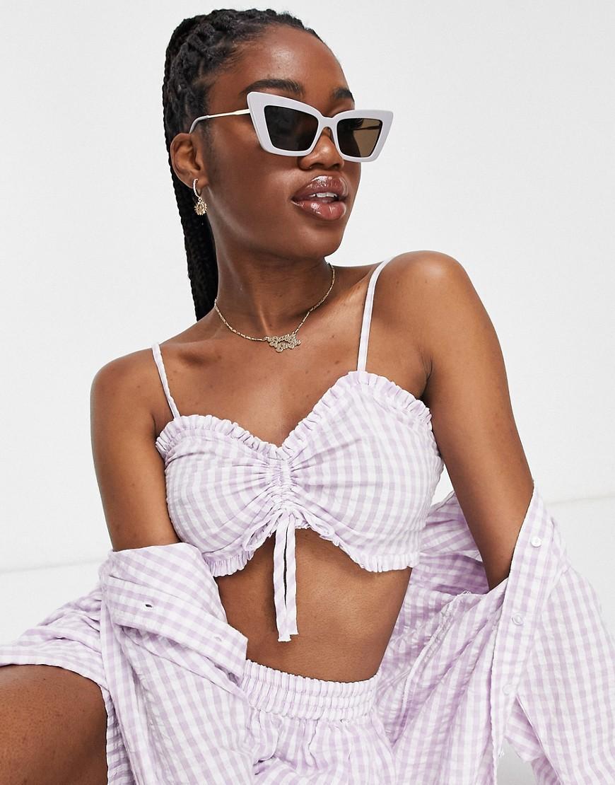 Miss Selfridge gingham strappy crop top Product Image