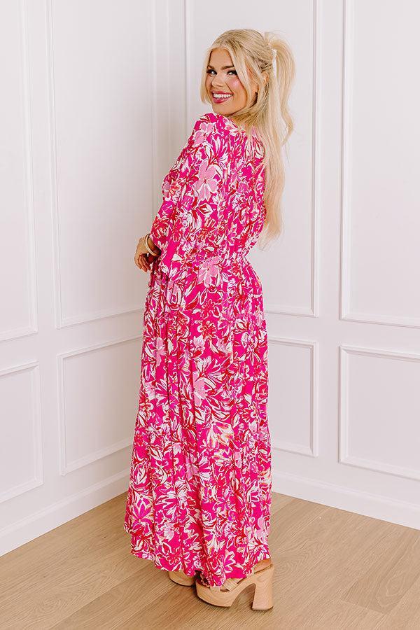 Blossom Breeze Floral Maxi In Hot Pink Curves Product Image