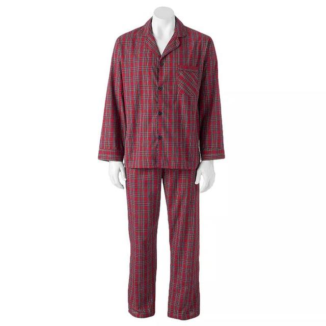 Mens Hanes(R) Ultimate(R) Woven Plaid Pajama Set Product Image