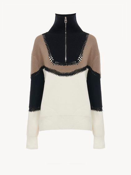 Zip-collar sweater Product Image