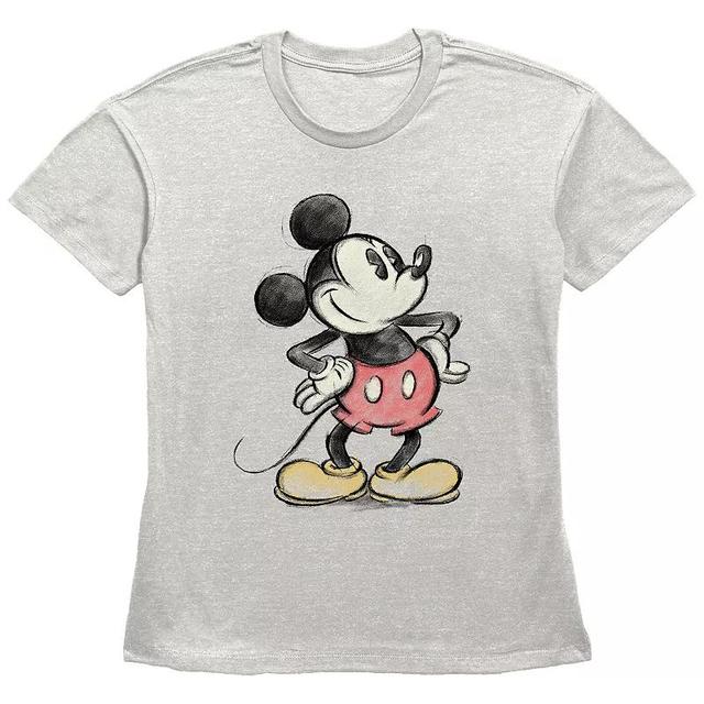 Disneys Mickey Mouse Color Sketch Womens Graphic Tee Product Image